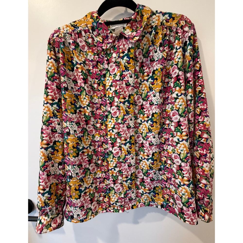 Stunning Vintage Floral Blouse Impressions of California Womens 8